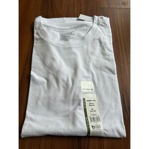 Maternity Short Sleeve Classic White T-shirt Mama Baby XL Growing Bump